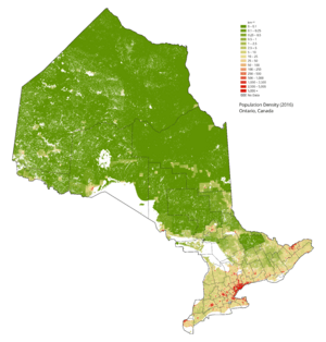 Canada Ontario Density 2016