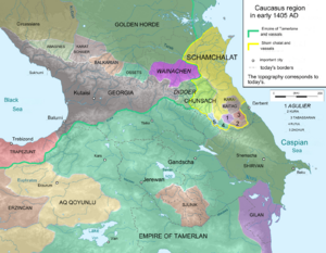 Caucasus 1405 map en