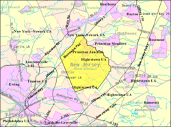 Census Bureau map of West Windsor Township, New Jersey