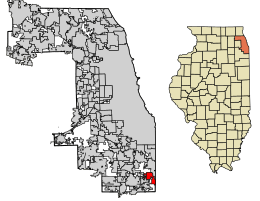 Location of Lynwood in Cook County, Illinois.