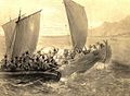 Cotes de la Mer Noire. Cosaques d'Azof abordant un corsaire Turc. (1847)