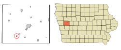 Location of Dow City, Iowa