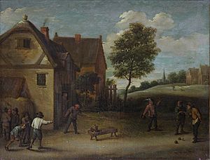David Teniers the Younger. Playing skittles