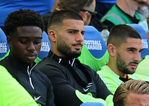 Deniz Undav (middle) at BHA 5 v Espanyol 1 pre season 30 07 2022 39 (cropped)