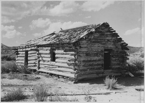 Early home of Ebenezer Bryce for whom Bryce Canyon was named. Two miles south of Tropic, Utah, on the east side of... - NARA - 520232