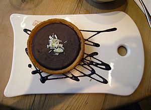 Espresso chocolate tart with cholocate sauce