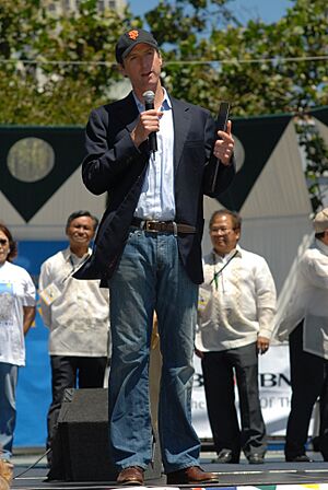 Gavin Newsom with SF Giants Cap