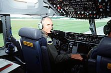 General Merrill McPeak Flying "The Spirit of Charleston" Boeing C-17 Globemaster III