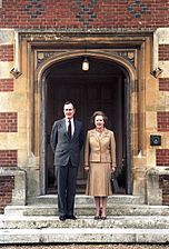 George H. W. Bush and Margaret Thatcher at Chequers