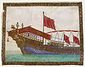Gouache of 17th century French royal galley-side