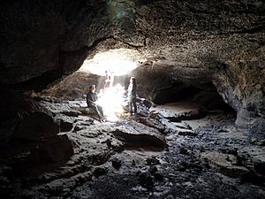 Inside one of the Lava Tube Caves at Pisgah. This one is SPJ