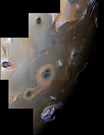 Io VGR South polar color mosaic