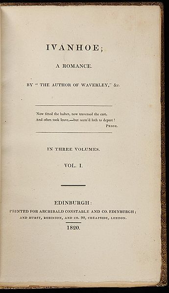 Ivanhoe title page
