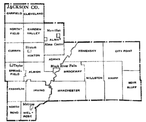 Jackson County Wisconsin townships from 1960 Census