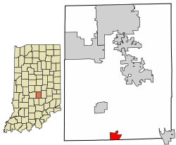 Location of Prince's Lakes in Johnson County, Indiana.