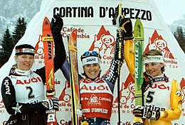 Katja Seizinger, Deborah Compagnoni and Sonja Nef - 1997 Cortina d'Ampezzo