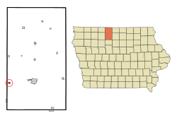 Location of Whittemore, Iowa