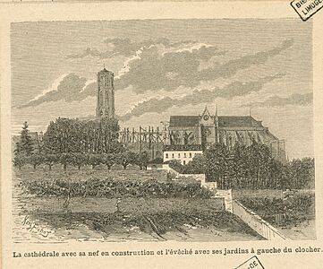 La cathédrale avec sa nef en construction