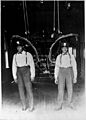 Lawrence Washington and Andrias Davis stand inside Engine Company No. 30, Los Angeles Fire Department (LAFD) (dunbar-m36)