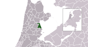Highlighted position of Zeevang in a municipal map of North Holland