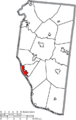 Map of Clermont County Ohio Highlighting New Richmond Village