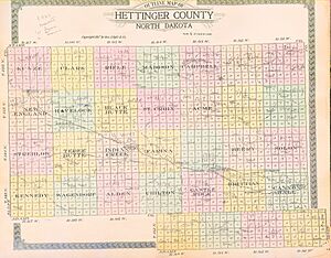Map of Hettinger County, N.D., 1917