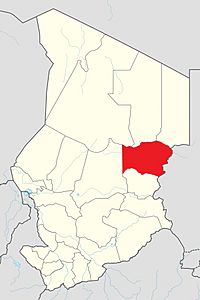 Map of Chad showing Wadi Fira.
