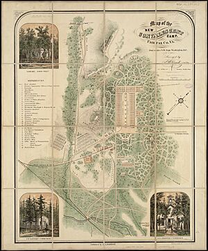 Map of the new convalescent camp, Fairfax Co., Va. four miles S.W. from Washington, D.C. (5120542269)