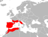 Mapa Coronella girondica.png
