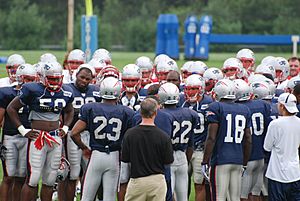 New England Patriots defensive players at 2009 training camp