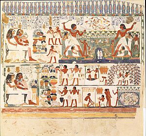 Norman de Garis Davies, Nakht and Family Fishing and Fowling, Tomb of Nakht, Graphic Expedition, Metropolitan Museum of Art, 1915