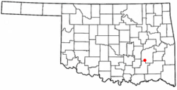 Location of Kiowa, Oklahoma