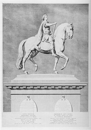Preisler's engraving of Saly's equestrian statue