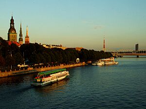 Riga and Daugava in the evening