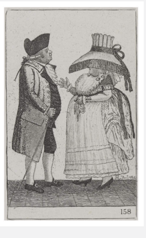 Robert Johnston and Sibilla Hutton caricature by John Kay