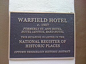 SF Warfield Hotel NRHP plaque