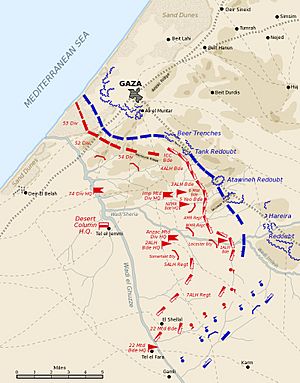 Second Battle of Gaza map