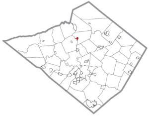 Location of Shoemakersville in Berks County, Pennsylvania.