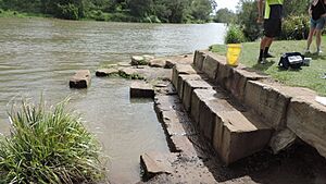 Site of the Joseph Brady training wall to control the flow of water from the Bremer River into the Brisbane River, Barellan Point, 2021