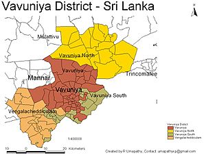 DS and GN Divisions of Vavuniya District, 2006