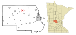 Location of the city of St. Anthonywithin Stearns County, Minnesota