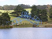 Metal bridge sculpture by Marijke de Goey
