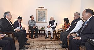 The Prime Minister, Shri Narendra Modi meeting the Prime Minister of Thailand, Mr. Prayut Chan-o-cha, on the sidelines of the 4th BIMSTEC Summit, in Kathmandu, Nepal on August 31, 2018 (1)