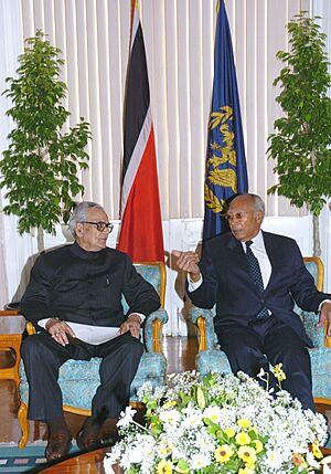 The Vice President, Shri Bhairon Singh Shekhawat meeting with the President of the Republic of Trinidad and Tobago, Prof. George Maxwell Richards, at Port of Spain on November 09, 2006
