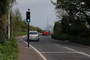 Traffic lights near Larne - geograph.org.uk - 407144