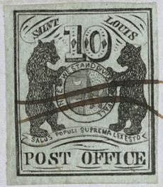 United States postmasters provisional St Louis 1845-46 10 cent postage stamp