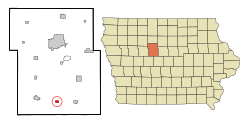 Location of Harcourt, Iowa