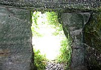 William Murdoch's Cave interior view of door, Bello Mill, Lugar, East Ayrshire, Scotland