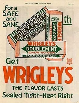 Wrigleys color ad 1920