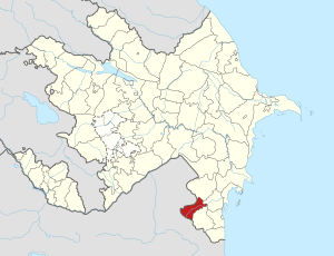 Map of Azerbaijan showing Yardimli District